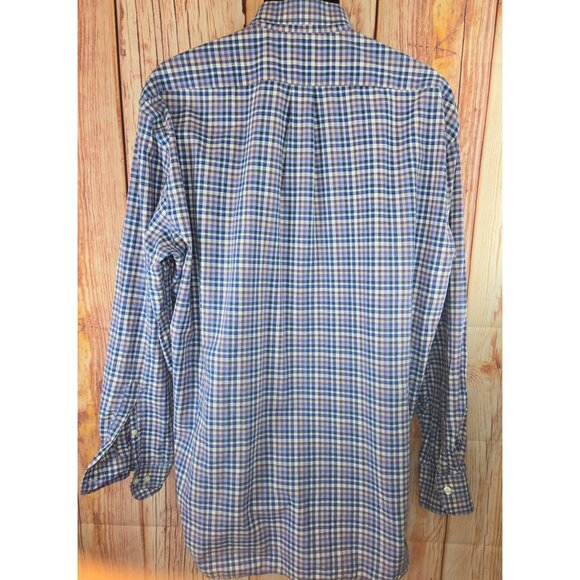 Peter Millar Mens Checkered Cotton Dress Shirt XL - Picture 2 of 7